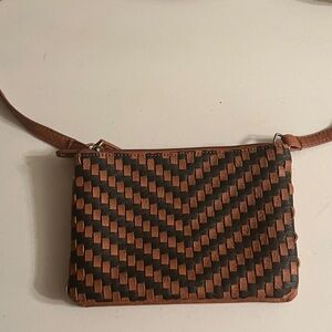 G.H. Bass & Co. Brown and Black Woven Crossbody Bag